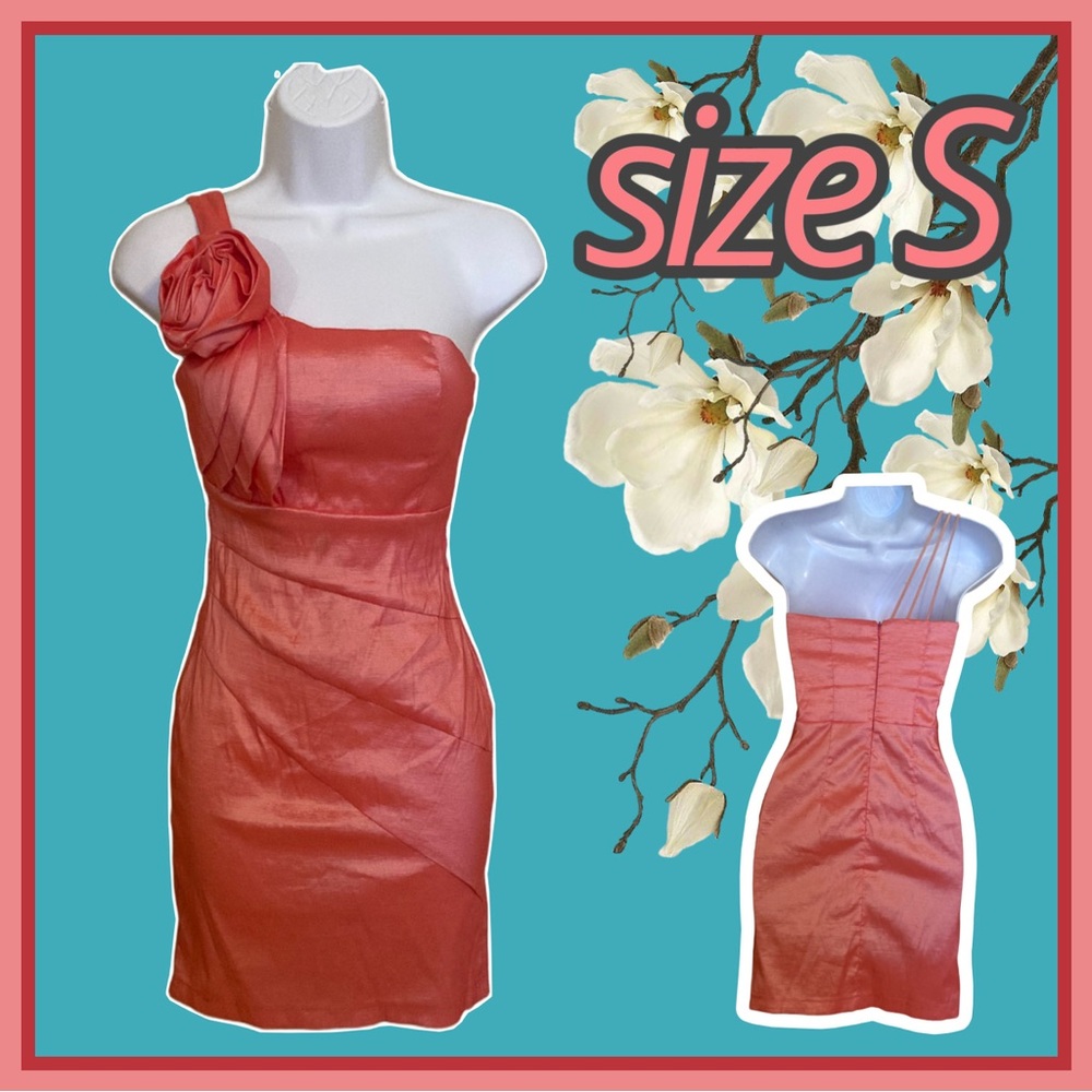 cute classy coral colored could be formal COCKTAIL DRESS size S
